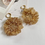 【ピアス】glitter poppy gold / 選べる金具 /大ぶりアクセサリー / 糸のアクセサリー