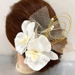 《OPENセール》結婚式/成人式/ブライダル/白無垢/和装/着物/浴衣　髪飾り ヘッドドレス ウェディング 209 胡蝶蘭