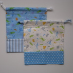 コップ袋2点セット～宇宙ロボットブルー&ホワイト～