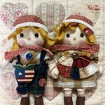 ペア♥カントリードール（星条旗リンゴ付き）