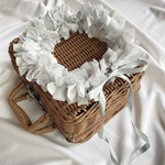 ＊ gray × white ＊ リボンクラウン 花かんむり 花冠 ベビークラウン ベビー キッズ 40cm 45cm 50cm