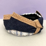 LINTON TWEED♡大人のための結びリボンカチューシャ♡デニムandラフィア