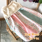 犬服　パステルドットとレースのふんわりワンピース　サイズ調整無料