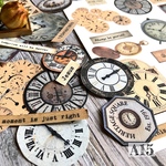 送料無料【A15 コラージュ素材】紙モノ 瓶　時計　英文　　ジャーナル　レトロ　おすそ分け　手帳　デザインペーパー　オリジナル