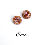サークル小花柄刺繍ピアス/イヤリング 