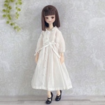 リカちゃんサイズ服  ブラウジングシャツワンピース　●送料無料●