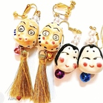おかめ⭐ひょっとこ⭐リバーシブルピアス⭐ひょっとこ⭐ピアス・イヤリング☆成人式☆結婚式★髪飾り☆お祭り☆白無垢★体育祭☆イベント☆御神輿☆よさこい髪飾り☆タッセル