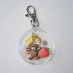 イニシャル shaka shaka key charm 2 (シャカシャカキーホルダー くま いちご イニシャル)