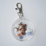 イニシャル shaka shaka key charm 6 (シャカシャカ キーホルダー くま カップケーキ 宇宙)