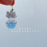 新作❤︎︎夏のアクセ𖤣𖥧𖥣𖡡クリアブルー水入りガラスドーム クリアアクセサリー　ピアス　イヤリング