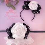 チョーカー  カチューシャ セット 猫　薔薇　🖤ブラック🖤水玉🌹Merveilleux rose & Joie ribbon 🌹