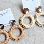 【在庫SALE】ウッドフープピアス
