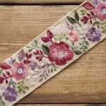 70㎝カット済【インド刺繍リボン】　ローシルク　刺繍  リボン　りぼん