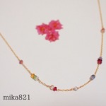 ≪再販≫【14kgf】マルチカラーネックレス