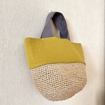 エコアンダリヤ×布のバッグ　カラシ