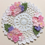 ハンドメイド☆お部屋のインテリアに幸せレース編みコースター春色小花♡華麗な編み♡母の日