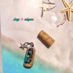 《LEDホワイトライト付き》深海洞窟 (海中柱 )クジラ 光へversion  サージカルステンレスネックレスorバックチャーム✩コルク ✩アクアリウム
