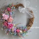 夏のローズピンク＊クレセントwreath