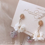 受注生産 かすみ草 cherry風 ピアス イヤリング