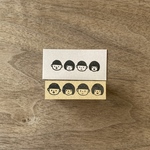 つながるはんこ【男の子と女の子 】イラストはんこ　1.5×5cm　ラバースタンプ