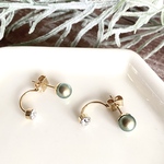 パール & バックキャッチ iredescent green