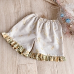 baby✭裾フリルパンツ ✭綿麻ミモザ　キナリ