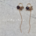 purple   glass beads  long  charm    