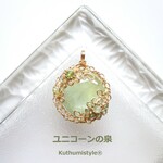 プレナイトペンダント（ワイヤージュエリー☆ワイヤーアクセサリー☆ワイヤーラッピング天然石ネックレス☆KuthumistyleⓇ☆クツミスタイル☆only minne ）