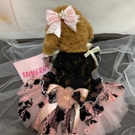犬猫うさちゃん服　リンクコーデに！夏も可愛く❤️ピンクブラックレースのワンピース