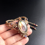 hanging bracelet / pink labradorite #マクラメブレスレット#