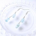 アクアマリンさざれ石×水晶のピアス・イヤリング＊中粒