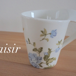 普段使いにお花のマグカップ(ブルー)