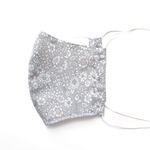 girly flower mask〈gray〉 【おしゃれ　大人 立体 布マスクマスクカバー　フィルターポケット　きれいめマスク　シンプル　花柄　可愛い　グレー　) 