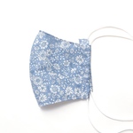 -- blue flower  -- 【おしゃれ　大人 立体 夏用 マスク　夏　マスクカバー　フィルターポケット　きれいめマスク　シンプル　花柄　布マスク　可愛い　ブルー　)  💠🔵