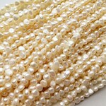 【約3.5～4.5mm　1連約34cm】淡水パール　バロック　ホワイト