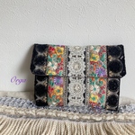 jewel porch 〜 インド刺繍リボンの蓋付きポーチ　ミニフラワー　パステル