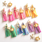 海に恋する♡夏のアシンメトリー✴︎カラフルタッセルを揺らして。【イヤリング or ピアス】