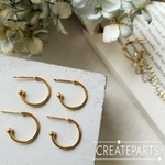 【2個】高品質フープピアス　ステンレス k18gpゴールド 350円 [00002]