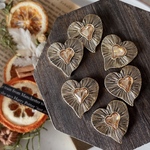 【期間限定30%off 405円→283円】【在庫限り】6pcs)2149)メタルボタン)orange#5h