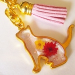 花猫キーホルダー・暖色系