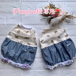 《 Plnmylove様 専用❣️》小型犬用 犬服💗バルーンワンピース (サイズオーダー)2点セット／お揃い