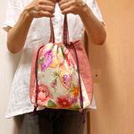 花と蝶🦋和風巾着バッグ☆2ウェイタイプ