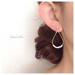＊大人気♡再販42＊潮風の香り＊crystal&whiteshell beads hoop earring