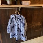 浴衣で作ったギャザーブラウス(浴衣リメイク)花畑