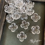 PF34　ミニクリアフラワーパーツ　4枚花びら　クリアパーツ     14×16mm 30個