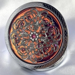 透かしパーツのコンパクトミラーPREMIUM magical ocean red