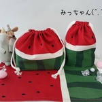 ★(^.^)復活のおっきな赤いすいか🍉お弁当・給食袋&コップ袋&ランチョンマットの３点セット★楽しいランチタイムを♪