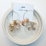 スパンコールジャラジャラフープピアス