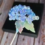 陶器風紫陽花のかんざし　エンドレスサマー　パステル青系