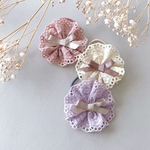 ＊Racy flower＊ コットンレースフラワー ヘアゴム 2個セット